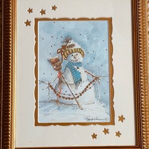 Christmas Snowman Picture by Peggy Abrams